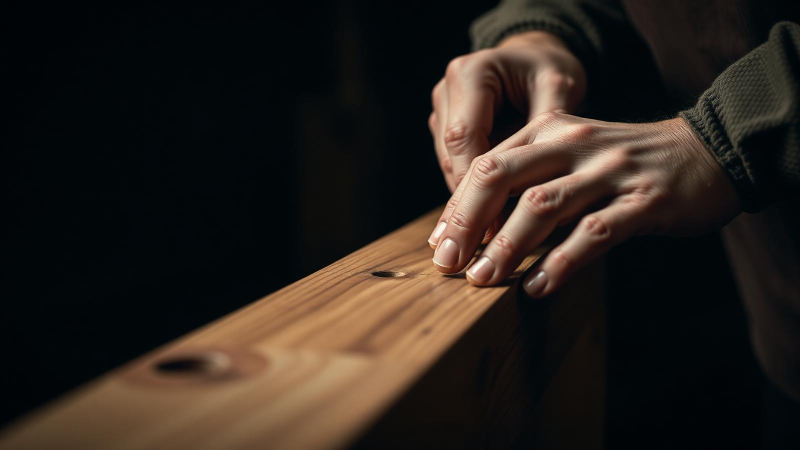 Hand finishing fine walnut joinery